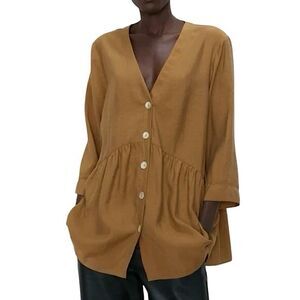 NWOT Zara Oversized Boho Blouse Size S